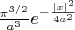 $ \frac{\pi^{3/2}}{a^3}e^{-\frac{|x|^2}{4 a^2}}$