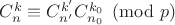 $C_{n}^{k} \equiv C_{n'}^{k'}C_{n_0}^{k_0} \pmod{p}$