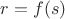 $r=f(s)$