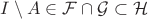 $I\setminus A\in \mathcal F\cap\mathcal G\subset\mathcal H$