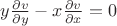 $y\frac{\partial v}{\partial y}-x\frac{\partial v}{\partial x}=0$