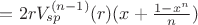 $=2rV_{sp}^{(n-1)}(r)(x+\frac{1-x^n}{n})$