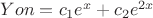 $Yon=c_1e^x+c_2e^{2x}$