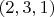 $(2,3,1)$