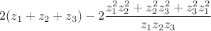 $$
2(z_1 + z_2 + z_3) - 2 \frac{z_1^2z_2^2 + z_2^2z_3^2 + z_3^2z_1^2}{z_1z_2z_3}
$$