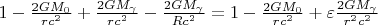 $1-\frac{2GM_0}{rc^2}+\frac{2GM_\gamma}{rc^2}-\frac{2GM_\gamma}{Rc^2}=1-\frac{2GM_0}{rc^2}+\varepsilon\frac{2GM_\gamma}{r^2c^2}$