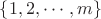$\left\lbrace1,2,\cdots,m\right\rbrace$
