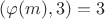 $(\varphi(m),3)=3$