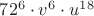 $72^6\cdot v^6\cdot u^{18}$