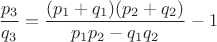 $\dfrac{p_3}{q_3}=\dfrac{(p_1+q_1)(p_2+q_2)}{p_1p_2-q_1q_2}-1$