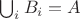 $\bigcup_i B_i = A$