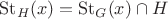 ${\rm St}_H(x)={\rm St}_G(x)\cap H$