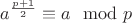 $ a^\frac{p+1}{2}  \equiv a \mod p$