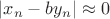$|x_n - by_n| \approx 0$
