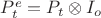 $P^e_t = P_t \otimes I_o$ $P^e_t = P_t \otimes I_o$