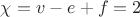 $\chi = v - e + f = 2$