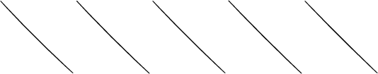 $$\begin{tikzpicture}\draw [black, thin](0.1721,1.8090) -- (0.6448,1.3090) -- (1.2627,0.6910) -- (1.7899,0.1910) -- (2.0000,0.0000) -- (1.7970,0.1909) -- (1.2738,0.6910) -- (0.6557,1.3090) -- (0.1787,1.8091) -- (0.0000,2.0000) -- (0.1721,1.8090);\draw [black, thin](2.1000,1.9999) -- (2.4557,1.6180) -- (3.0574,1.0000) -- (3.6893,0.3820) -- (4.0961,0.0001) -- (4.1000,0.0000) -- (3.6993,0.3819) -- (3.0696,1.0000) -- (2.4654,1.6181) -- (2.1036,2.0000) -- (2.1000,1.9999);\draw [black, thin](4.2000,2.0000) -- (4.3764,1.8090) -- (4.8560,1.3090) -- (5.4739,0.6910) -- (5.9943,0.1910) -- (6.2000,0.0000) -- (6.0012,0.1909) -- (5.4851,0.6910) -- (4.8670,1.3090) -- (4.3831,1.8091) -- (4.2000,2.0000);\draw [black, thin](6.3037,2.0000) -- (6.3000,2.0000) -- (6.6619,1.6180) -- (7.2675,1.0000) -- (7.8955,0.3820) -- (8.2961,0.0000) -- (8.3000,0.0000) -- (7.9056,0.3819) -- (7.2797,1.0000) -- (6.6717,1.6181) -- (6.3037,2.0000);\draw [black, thin](8.5862,1.8090) -- (8.4000,2.0000) -- (8.5795,1.8090) -- (9.0641,1.3090) -- (9.6821,0.6910) -- (10.1974,0.1910) -- (10.4000,0.0000) -- (10.2043,0.1910) -- (9.6932,0.6910) -- (9.0751,1.3090) -- (8.5862,1.8090);\end{tikzpicture}$$