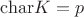 $\mathrm{char} K=p$