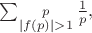 $ \sum_{\substack{p \\ |f(p)| > 1}} \frac{1}{p}, $