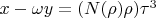 $x-\omega y=(N(\rho)\rho)\tau^3$