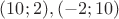 $(10;2), (-2;10)$