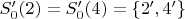 $S'_0(2)=S'_0(4)=\{2',4'\}$