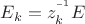 $E_k = {z_k^&mdash;^1}E$