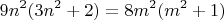 $$9n^2(3n^2+2) = 8m^2(m^2+1)$$