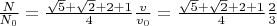 $\frac{N}{N_{0}}=\frac{\sqrt{5}+\sqrt{2}+2+1}{4}\frac{v}{v_{0}}=\frac{\sqrt{5}+\sqrt{2}+2+1}{4}\frac{2}{3}$