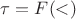 $\tau=F(<)$