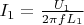 $I_1=\frac{U_1}{2\pi fL_1}$