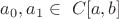 $a_0,a_1\in\ C[a,b]$