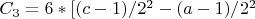 $C_3=6*[(c-1)/2^2-(a-1)/2^2$