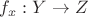 $f_x : Y \to Z$