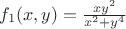 $f_1(x, y)=\frac{xy^2}{x^2+y^4}$