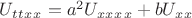 $U_t_t_x_x = a^2 U_x_x_x_x + bU_x_x$