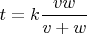 $t=k\dfrac{vw}{v+w}$