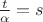 $\frac{t}{\alpha}=s$