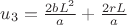 $u_3 = \frac{2b L^2}{a} + \frac{2r L}{a}$ $u_3 = \frac{2b L^2}{a} + \frac{2r L}{a}$