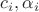 $c_i,\alpha_i$