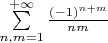 $\sum\limits_{n,m=1}^{+\infty}\frac{(-1)^{n+m}}{nm}$