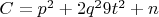 $C=p^2+2q^29t^2+n$