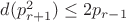 $d(p^2_{r+1}) \leq 2p_{r-1}$