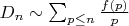 $D_n \sim \sum_{p \leq n} \frac {f(p)}{p}$