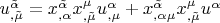 $\[
u_{,\tilde \mu }^{\tilde \alpha }  = x_{,\alpha }^{\tilde \alpha } x_{,\tilde \mu }^\mu  u_{,\mu }^\alpha   + x_{,\alpha \mu }^{\tilde \alpha } x_{,\tilde \mu }^\mu  u^\alpha  
\]
$