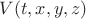 $V(t, x, y, z)$
