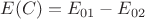 $E(C)=E_{01}-E_{02}$