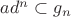 $ad^n\subset g_n$