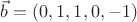 $\vec b=(0,1,1,0,-1)$