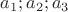 $a_1; a_2; a_3$